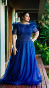 Feather Fancy Dark Blue Gown (XXL)