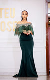 Green Frilled Maxi Dress (M)