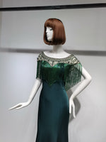 Green Frilled Maxi Dress (M)