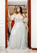 Silver Sparkle Plus Size Dress (XL)