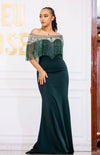 Green Frilled Maxi Dress (M)