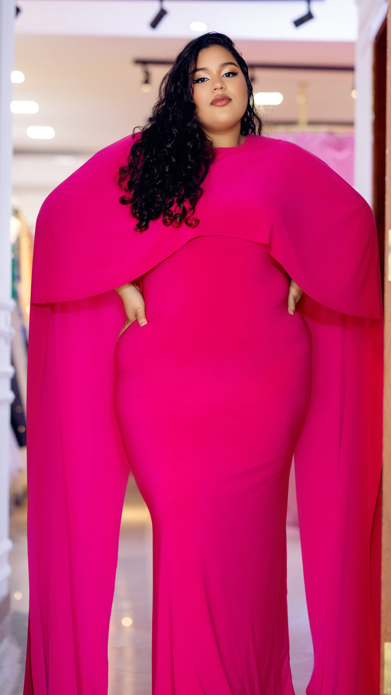 Pink Draped Cape Maxi (XXL)