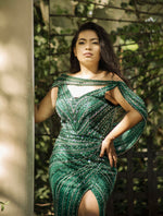 Sparkle Chique Maxi Gown in Emerald (M)