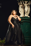 Plus Lux Silk Black Gown (XXL)