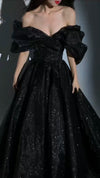 Fancy Off Shoulder Black Gown (S)