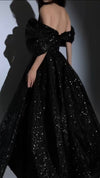 Fancy Off Shoulder Black Gown (S)