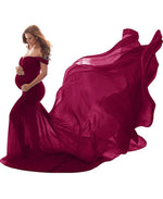 Wine Long Mermaid Tail Shoot Dress (One Size)