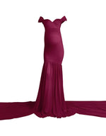 Wine Long Mermaid Tail Shoot Dress (One Size)