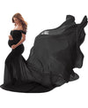 Black Long Mermaid Tail Shoot Dress (One Size)