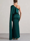 Green Satin Maxi Dress (S)