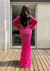 Aliya Maxi Magenta Feathered (M)