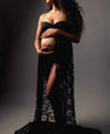 Lace Black Maternity Shoot Dress (M)