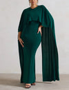 Green Draped Cape Maxi (L)