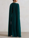 Green Draped Cape Maxi (L)