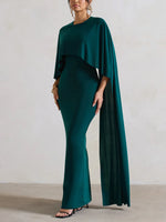 Green Draped Cape Maxi (L)