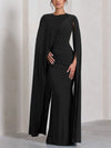 Black Asymmetric Cape Maxi (L)