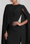 Black Asymmetric Cape Maxi (L)