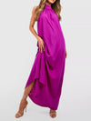 Purple Halterneck Maxi Dress (M)