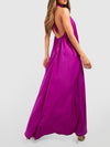 Purple Halterneck Maxi Dress (M)