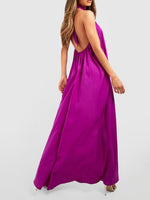 Purple Halterneck Maxi Dress (M)