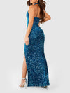 Sequin Blue Velvet Maxi (XS)