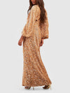 Gold Velvet Sparkle Maxi Dress (M)