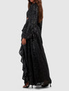 Black Velvet Sparkle Maxi Dress (L)