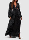 Black Velvet Sparkle Maxi Dress (L)