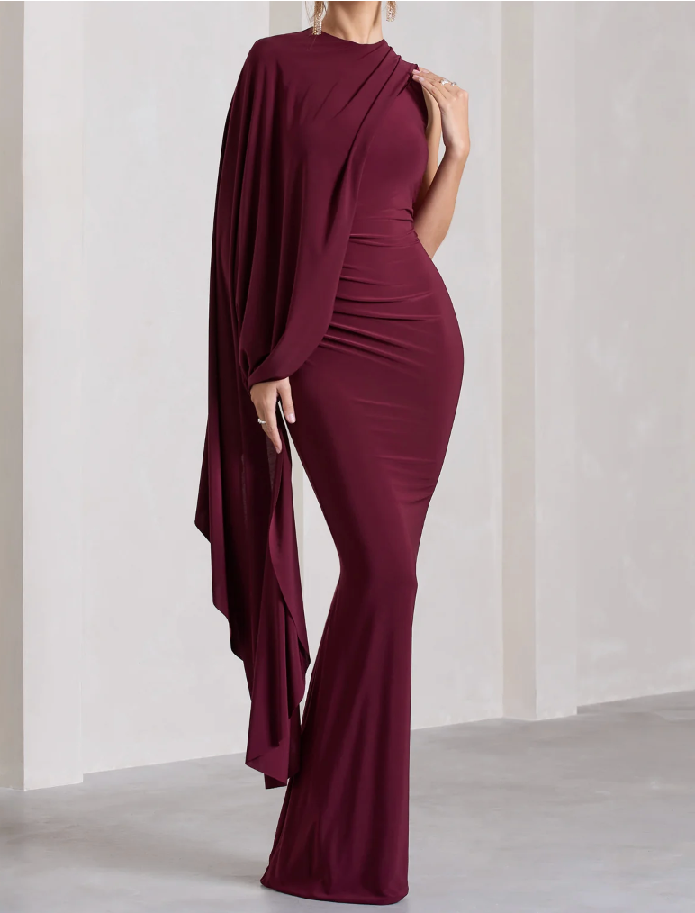 Berry One Sleeve Cape Maxi (XXXL)