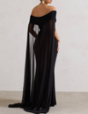 Luscious Black Maxi with Cape (XXL)