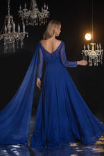 Royal Blue Flowy Sleeves Maxi (L)