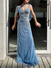 Sparkle Chique Maxi Gown in Blue (XXL)