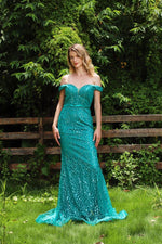 Green Glitter Maxi Dress (M)