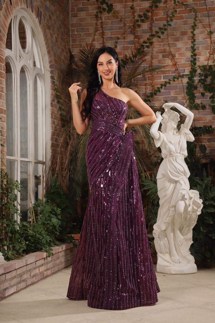 Glitter Purple Maxi Dress (M)