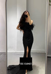 Samantha Feathers Black Gown (M)