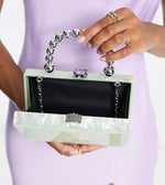 Green Marble Clutch Bag