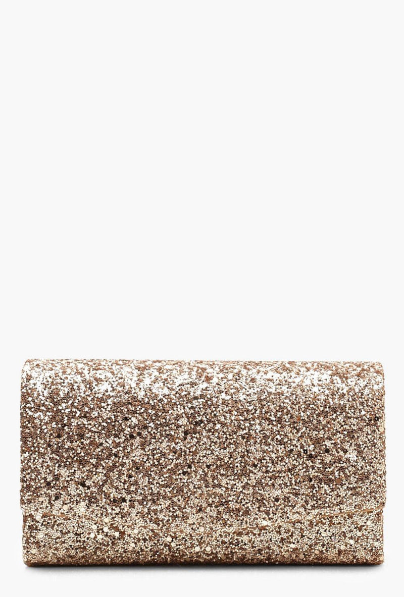 Glittery Rose Gold Clutch