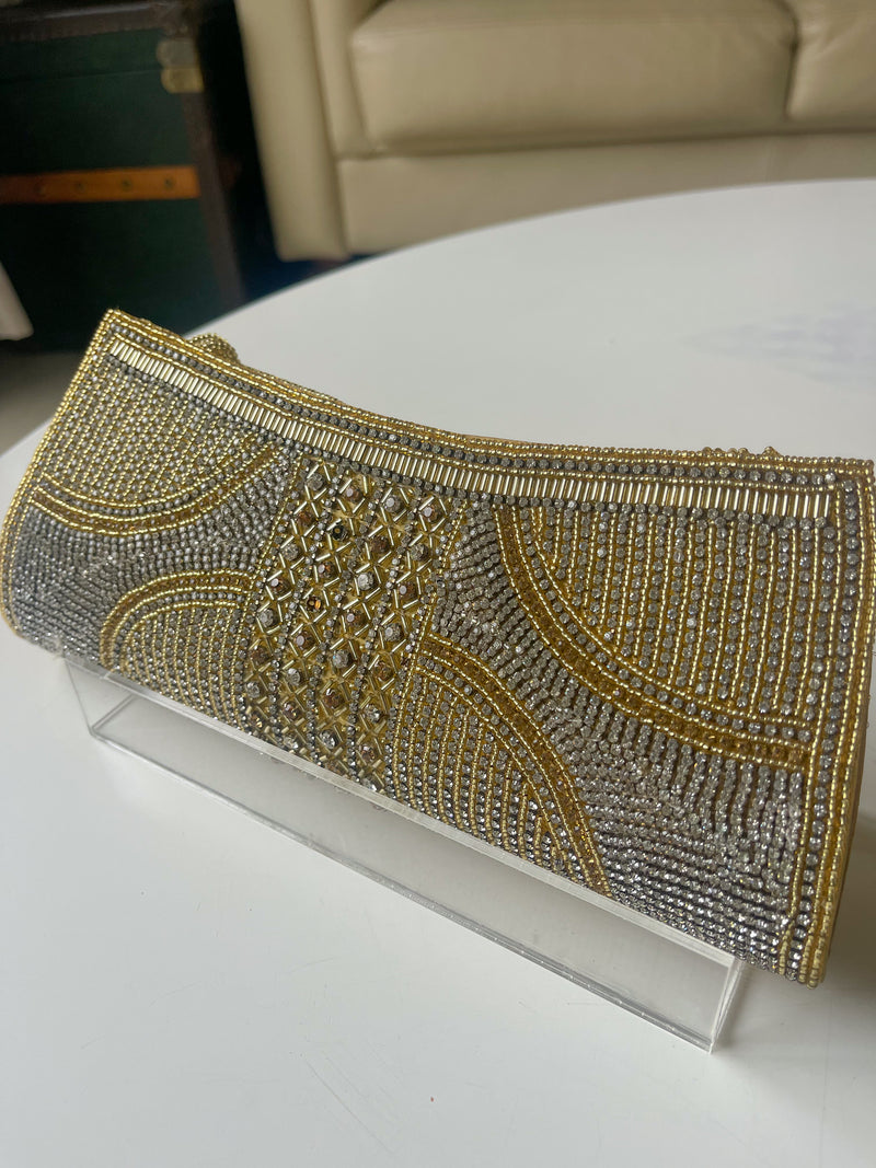 Golden Embroidery Clutch