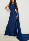 Plus Drape Chique Royal Blue Maxi (L/XL)