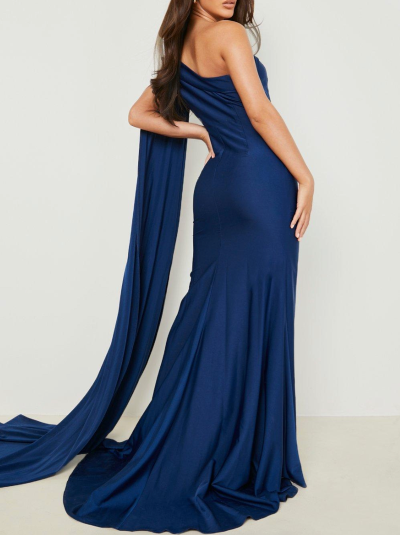 Plus Drape Chique Royal Blue Maxi (L/XL)