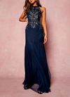 Sparkle Blue Gola Halter Maxi (XS)