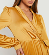 Vestido Plus Amarelo Plissado (XXL)