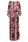 Printed Balloon Sleeve Maxi Red (L)