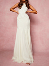 Sparkle White Gola Halter Maxi (M)