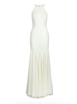 Sparkle White Gola Halter Maxi (M)