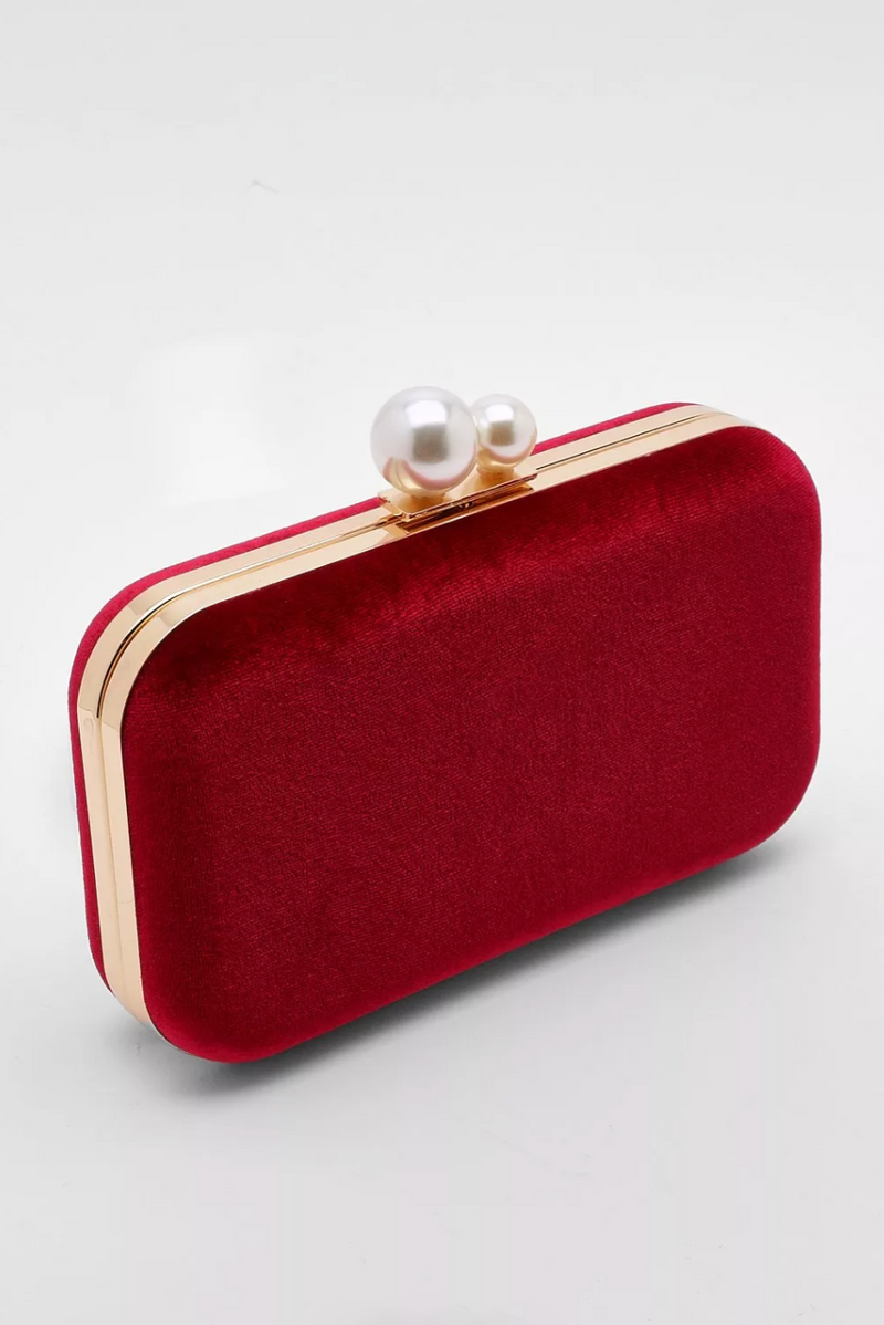 Velvet Red Box Clutch