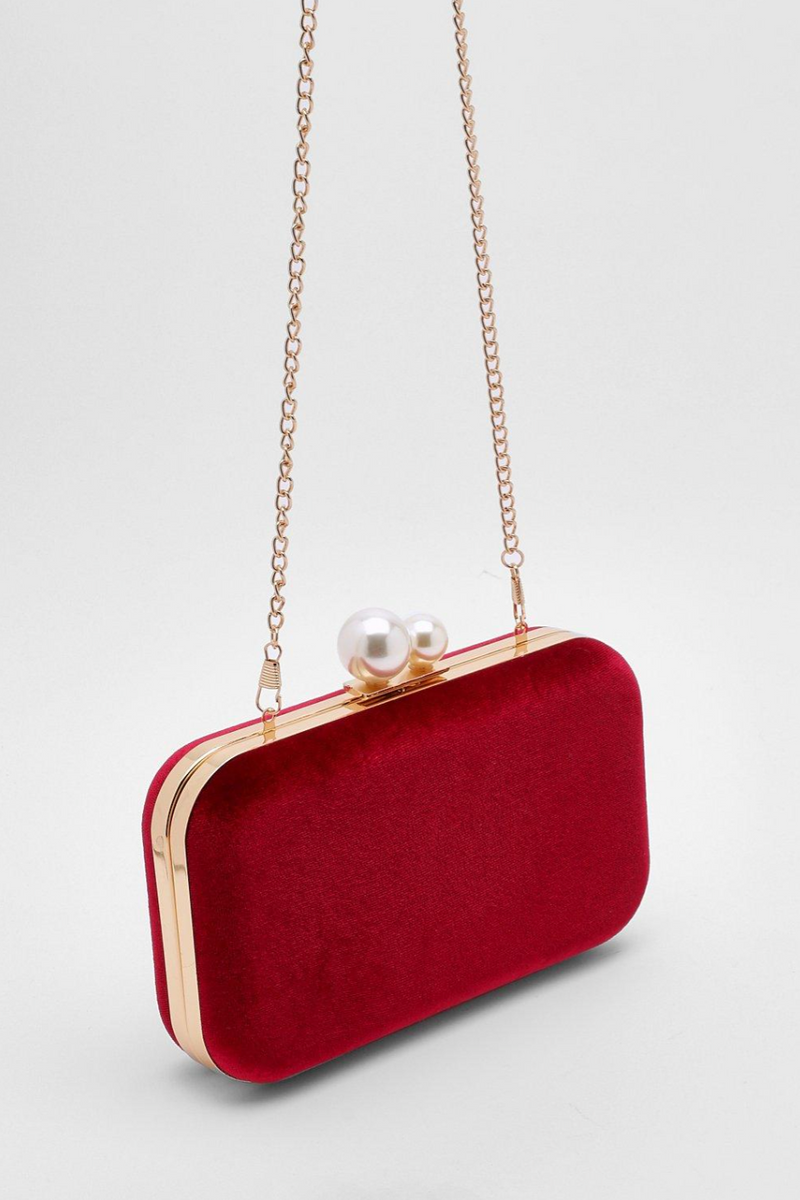 Velvet Red Box Clutch