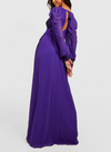 Purple Chiffon Sparkle Detail Maxi Dress (M)