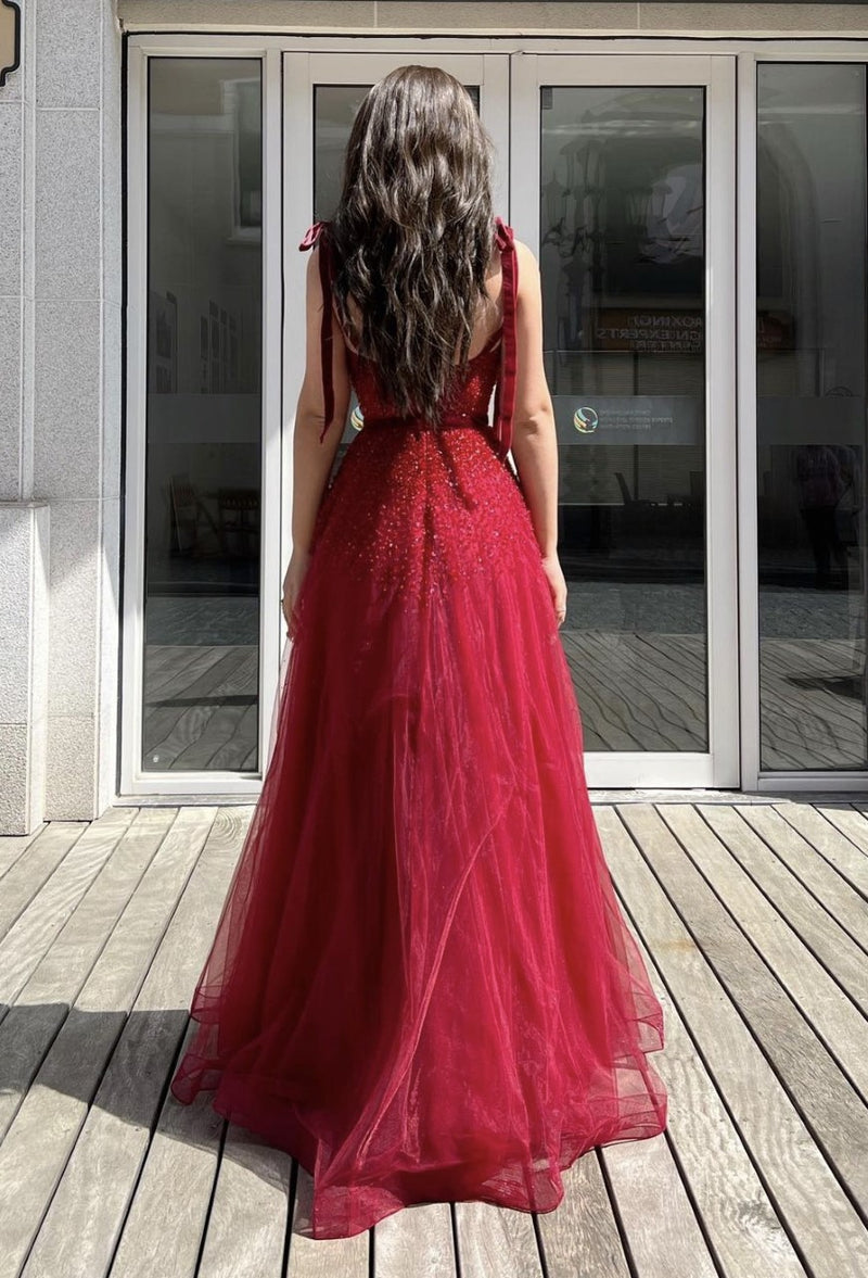 Lady in Red Tie Straps Gown (XXL)