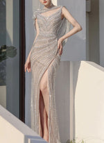 Sparkle Chique Maxi Gown in Silver (S)